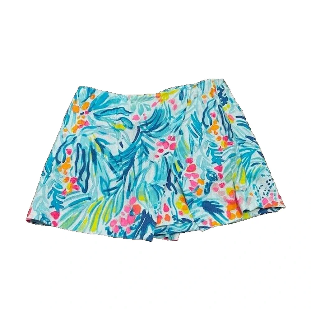 Lilly Pulitzer Marii Envelope Skort‎ Skirt Floral Tippy Top Serene Blue Size 0